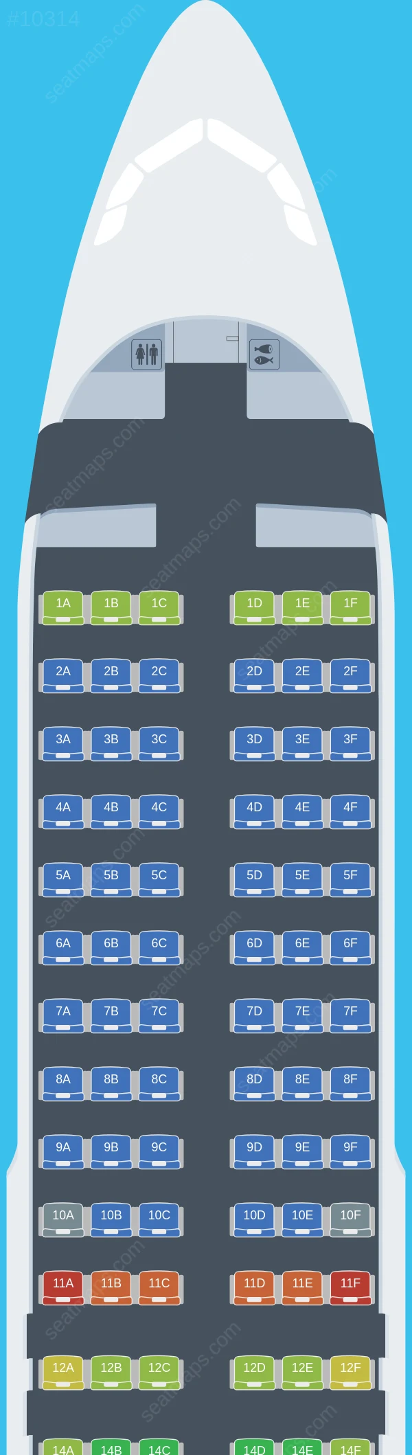 AIX Connect Airbus A320neo seatmap preview