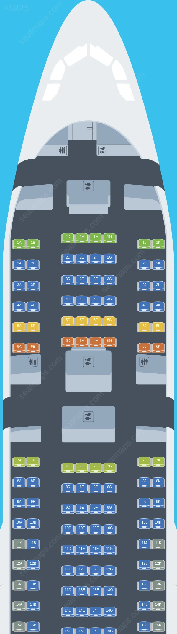 iFly Airlines Airbus A330-200 V.2 seatmap preview