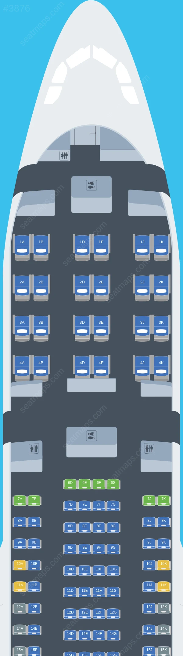 Fiji Airways Airbus A330-200 seatmap preview