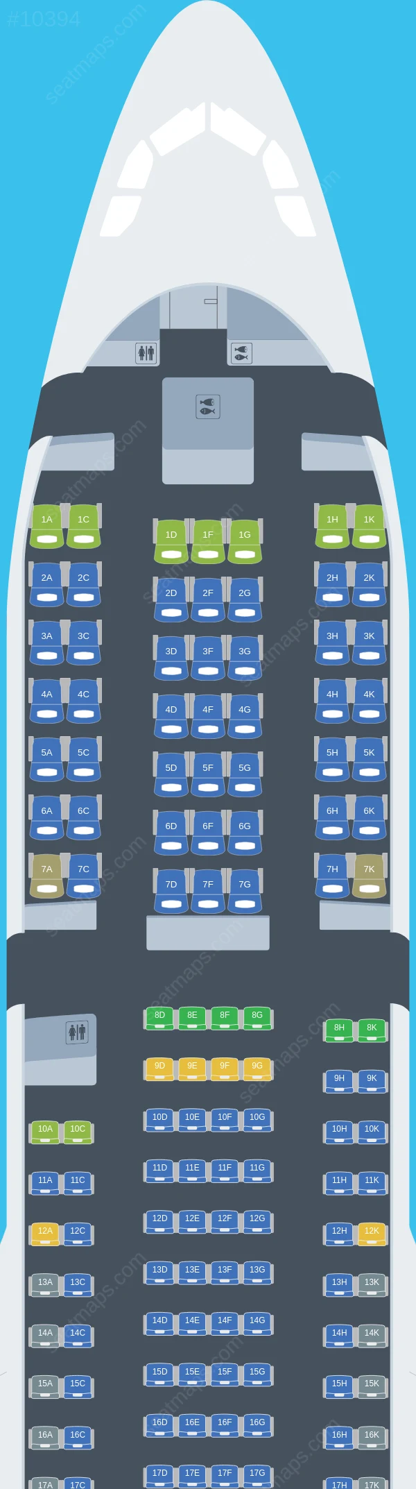 National Airlines Airbus A330-200 seatmap preview