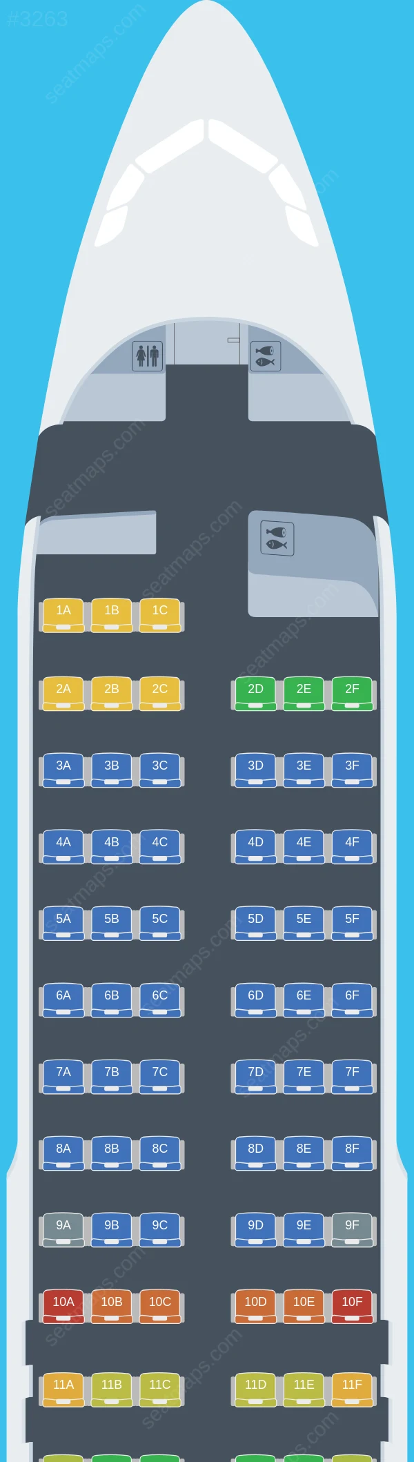 Azores Airlines Airbus A320-200 V.1 seatmap preview