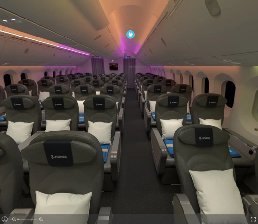 Norse Atlantic Airways Boeing 787-9 seat maps 360 panorama view