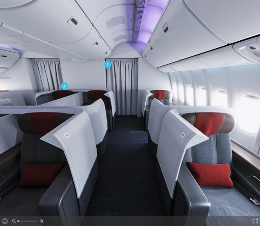 Air China Boeing 777-300ER seat maps 360 panorama view