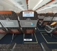 easyJet UK Airbus A319-100 seat maps 360 panorama view