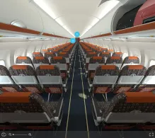 easyJet UK Airbus A319-100 seat maps 360 panorama view