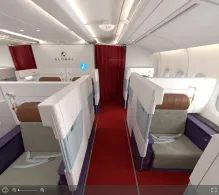 Global Airlines Airbus A380-800 seat maps 360 panorama view