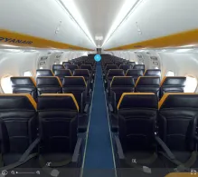 Ryanair UK Boeing 737 MAX 8-200 seat maps 360 panorama view