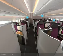 Swiss Airbus A350-900 Senses seat maps 360 panorama view