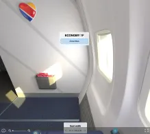 Southwest Airlines Boeing 737-700 seat maps 360 panorama view