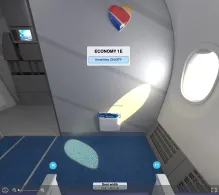 Southwest Airlines Boeing 737 MAX 8 seat maps 360 panorama view