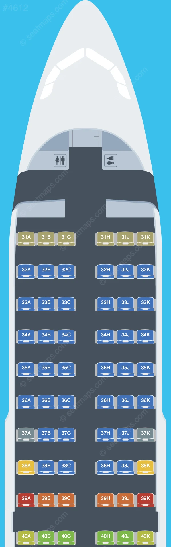 Capital Airlines (Beijing) Airbus A319-100 V.2 seatmap preview