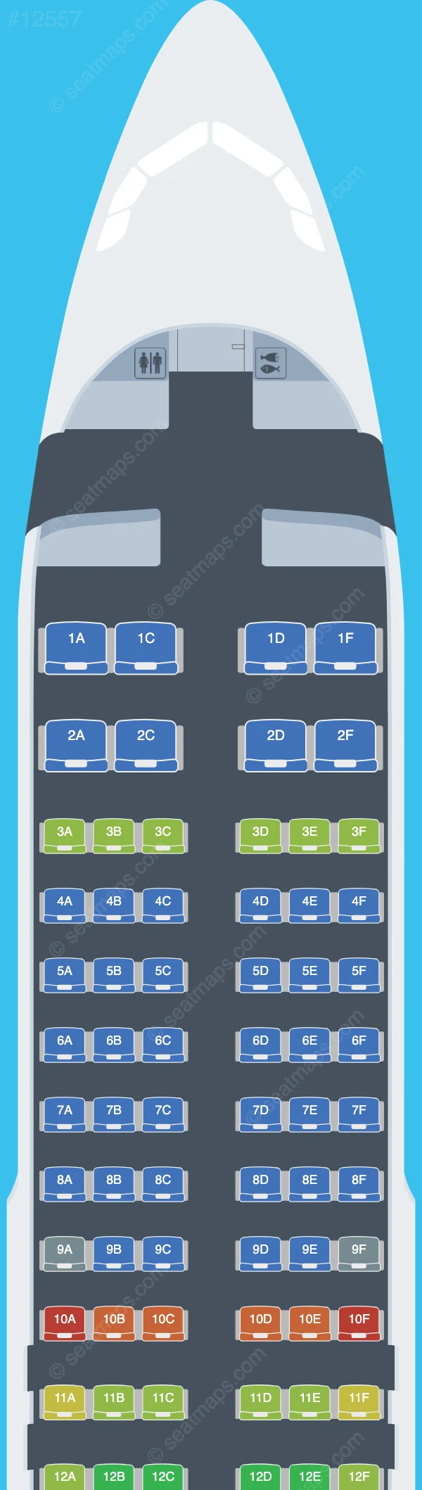 Etihad Airways Airbus A320neo seatmap preview