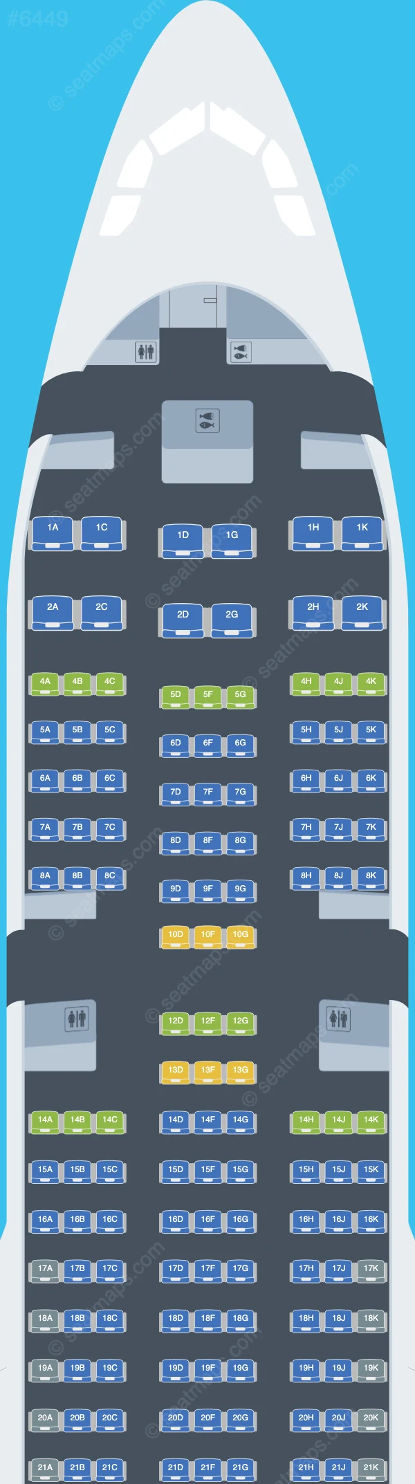 Air Transat Airbus A330-200 V.1 seatmap preview