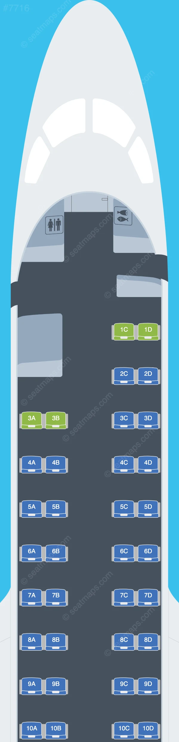 LOT Polish Airlines Embraer E170 V.1 seatmap preview