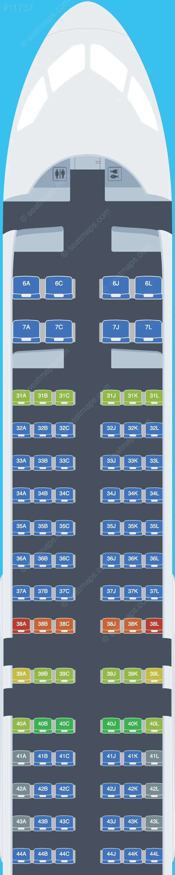 China Eastern COMAC С919 seatmap preview