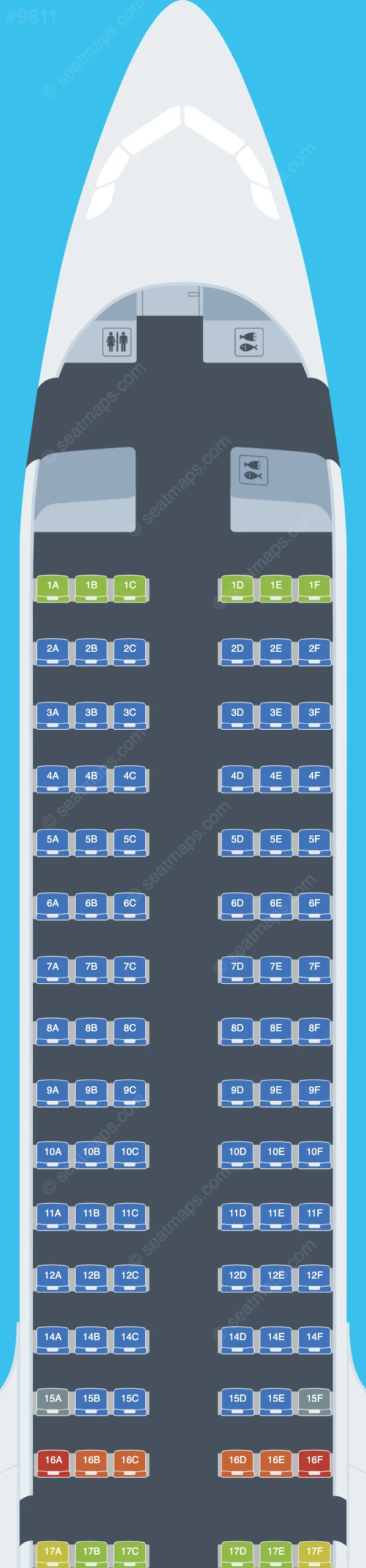 Olympic Air Airbus A321neo seatmap preview