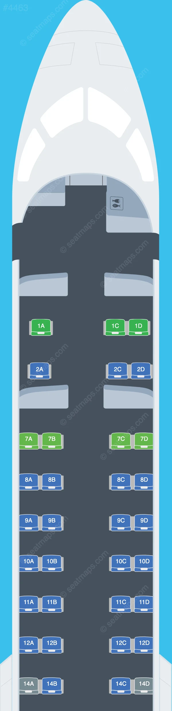 GoJet Airlines Bombardier CRJ550 V.2 seatmap preview
