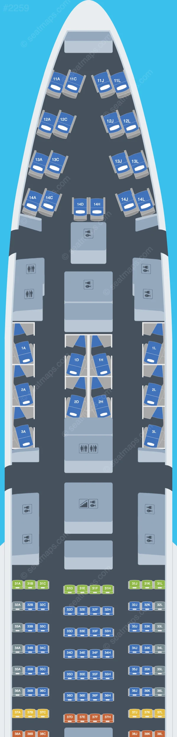Air China Boeing 747-400 seatmap preview