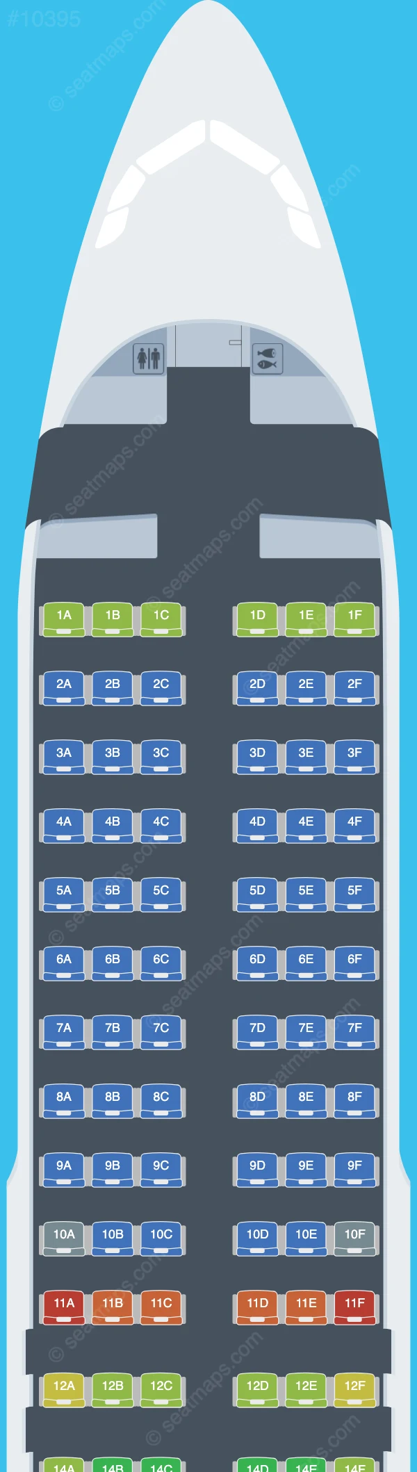 Royal Air Charter Service Airbus A320-200 seatmap preview