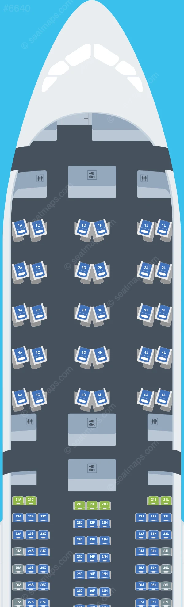 Ethiopian Airlines Airbus A350-900 V.1 seatmap preview