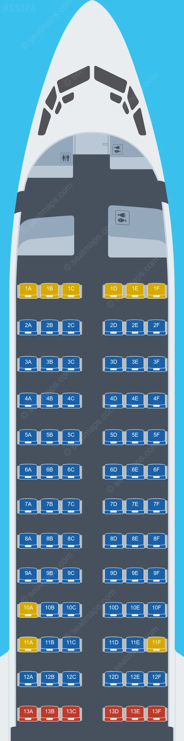 Donghai Airlines Boeing 737 MAX 8 seatmap mobile preview