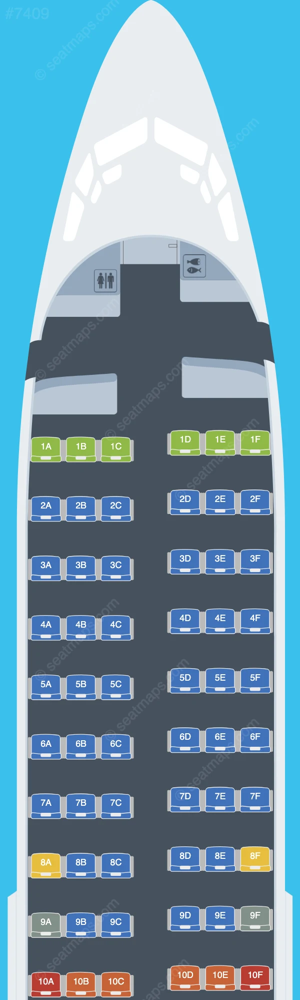 BoA - Boliviana de Aviación Boeing 737-300 seatmap preview