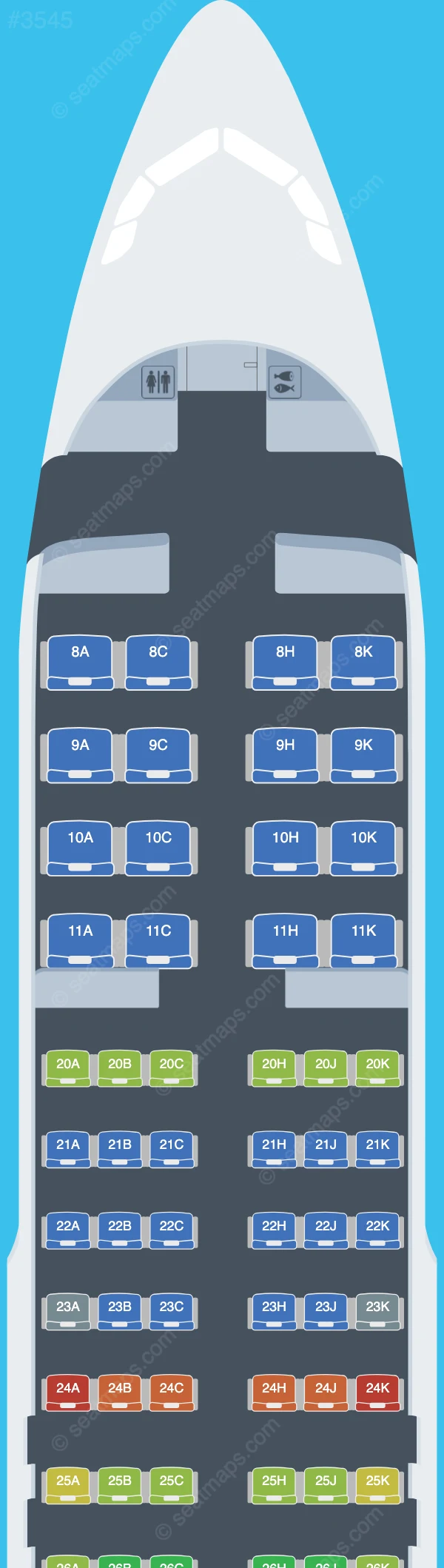 Egyptair Airbus A320-200 V.2 seatmap preview
