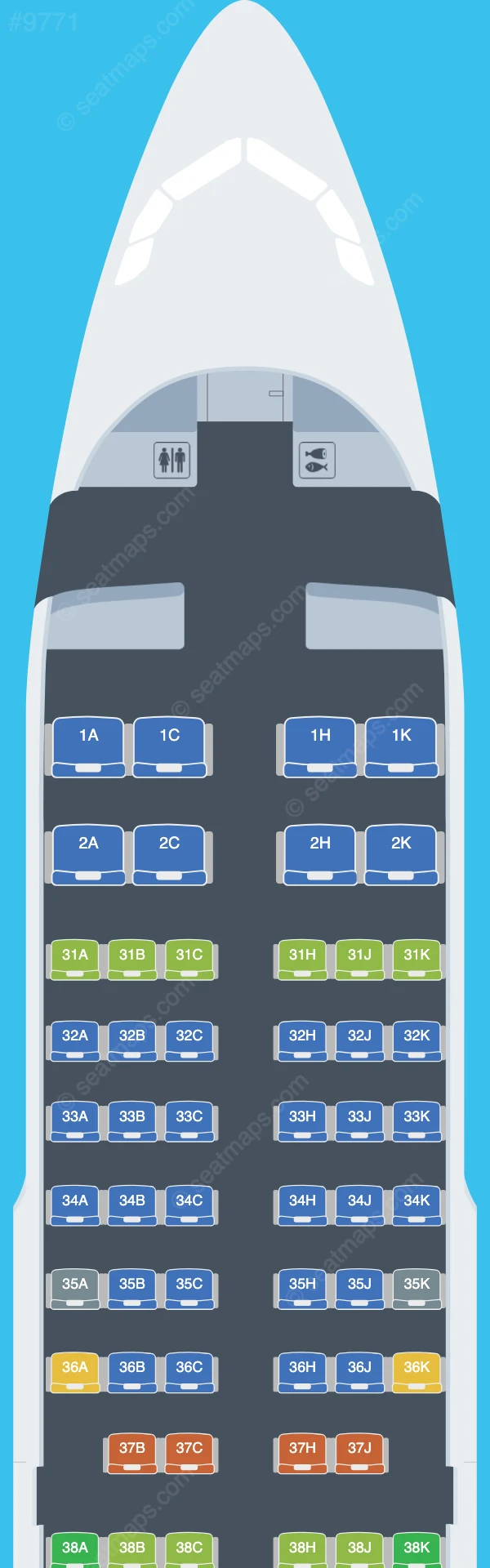 Sichuan Airlines Airbus A319-100 seatmap preview