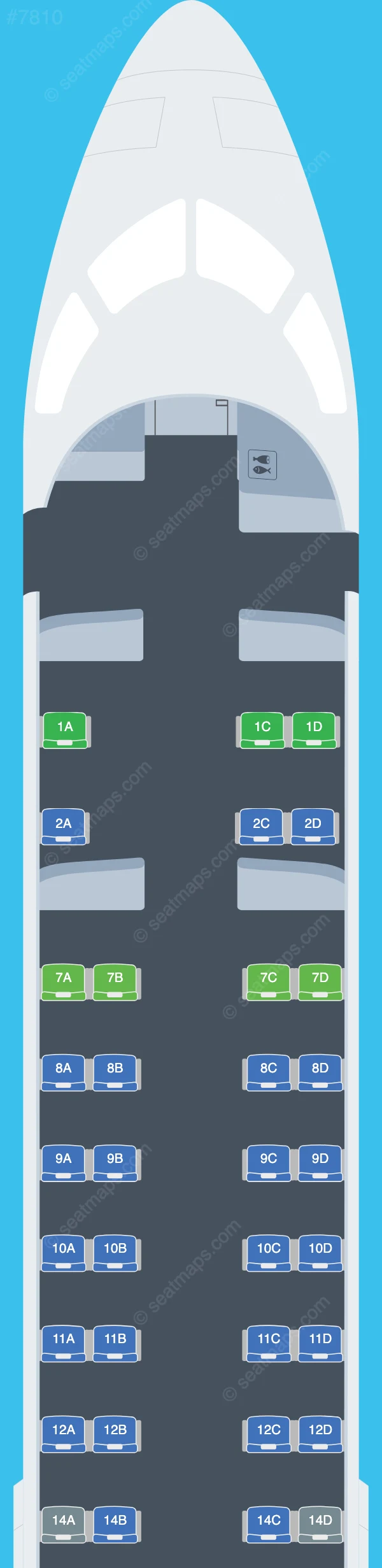 SkyWest Airlines Bombardier CRJ700 V.2 seatmap preview