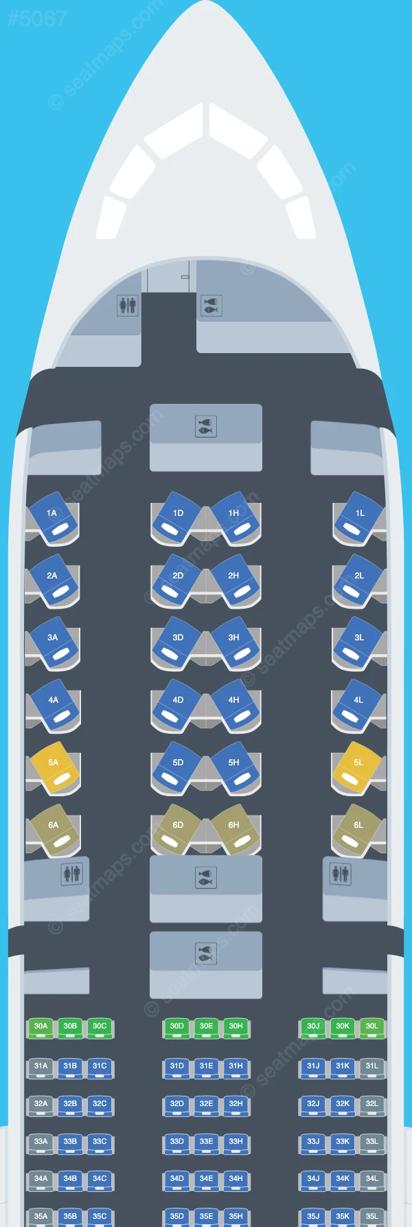 Saudia Boeing 787-9 seatmap mobile preview