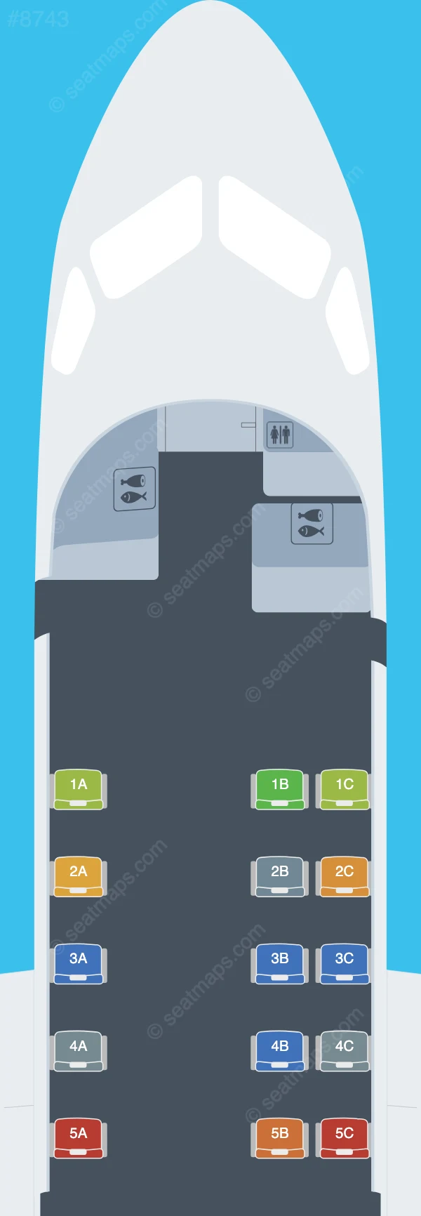 Lipican Aer Saab S340 seatmap preview