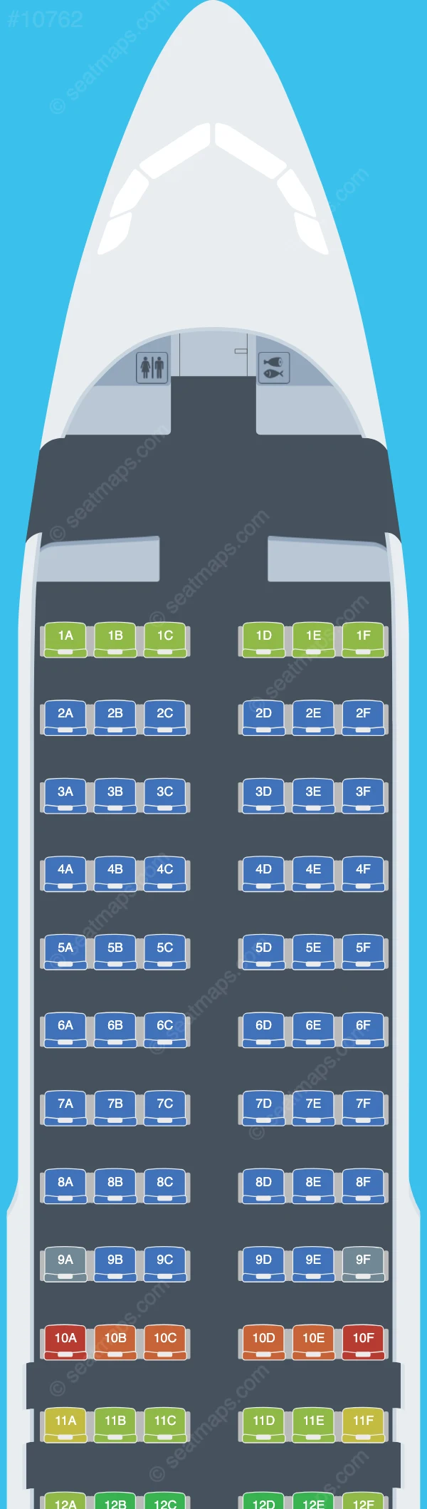 Jazeera Airways Airbus A320-200 V.2 seatmap preview
