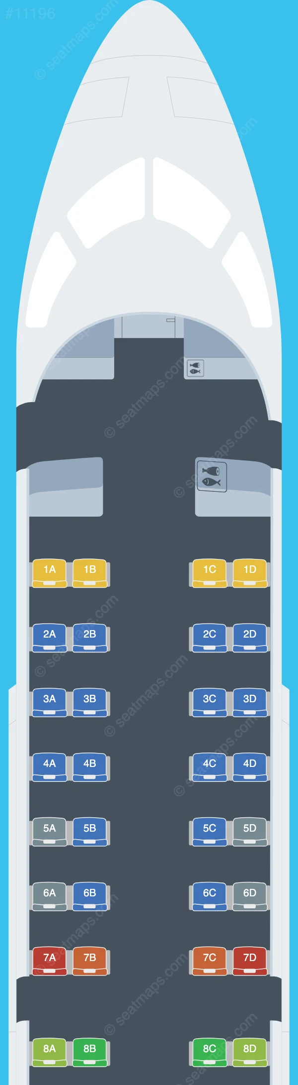 Proflight Zambia Bombardier CRJ200 seatmap preview