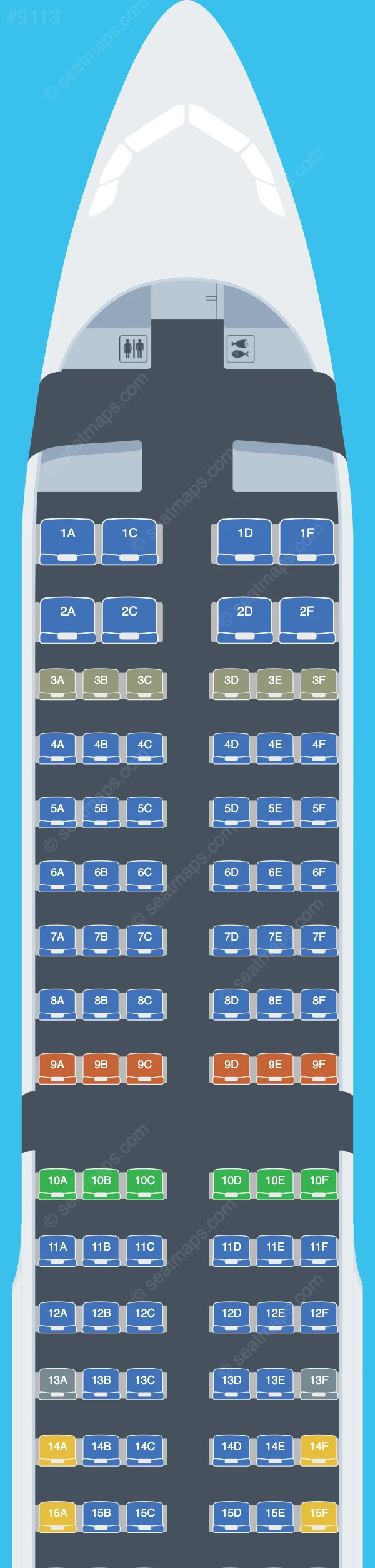 Bamboo Airways Airbus A321-200 V.1 seatmap preview