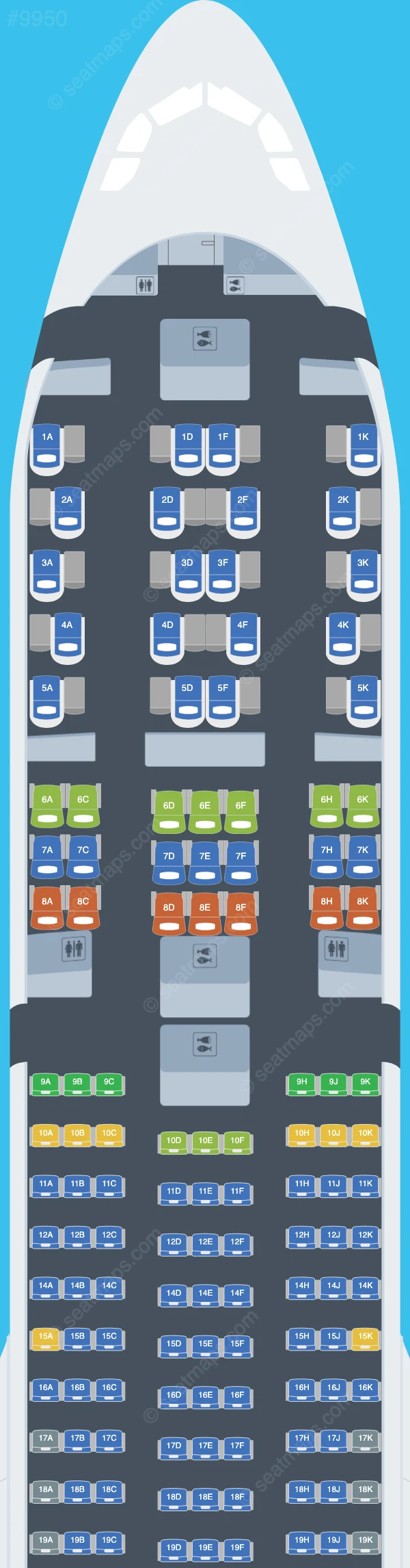 Corsair International Airbus A330-900neo seatmap preview