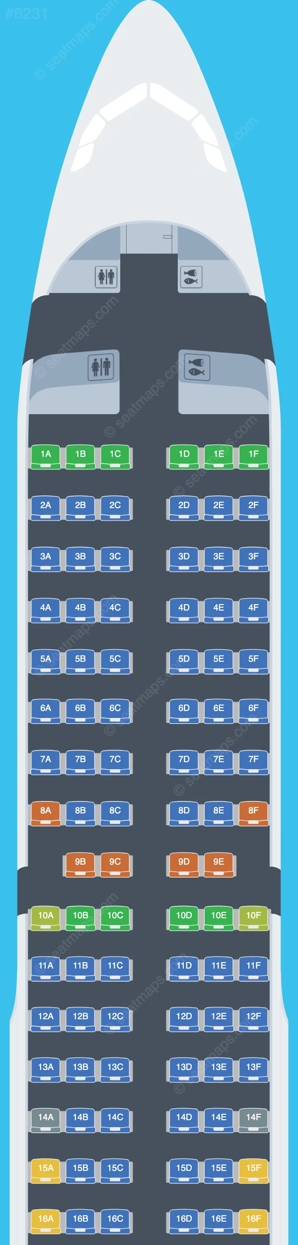 Titan Airways Airbus A321-200 V.3 seatmap preview