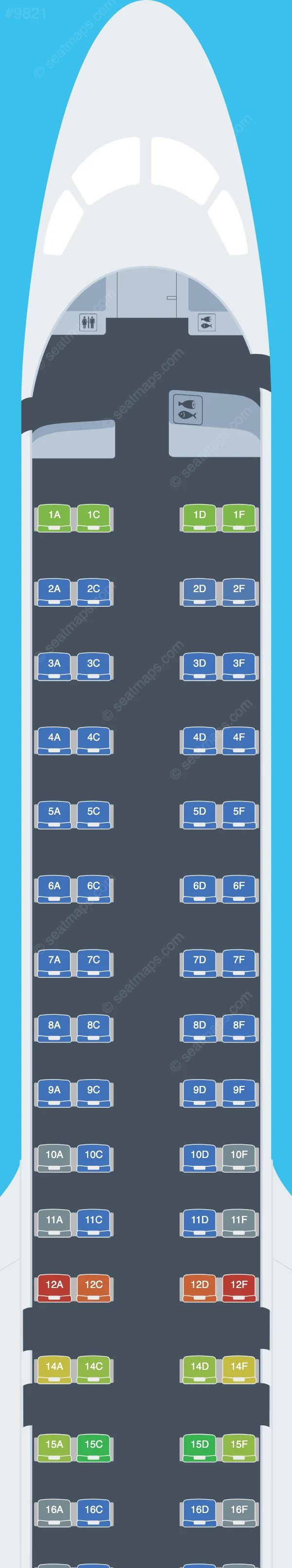 KLM Cityhopper Embraer E195 E2 seatmap preview