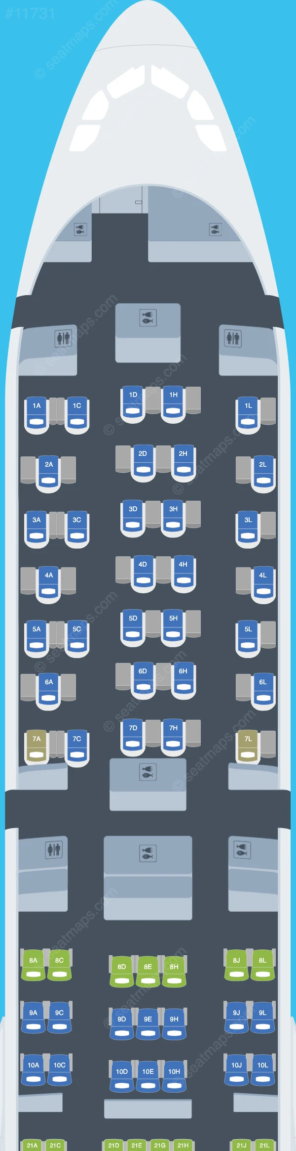 Legend Airlines Airbus A340-300 V.1 seatmap preview