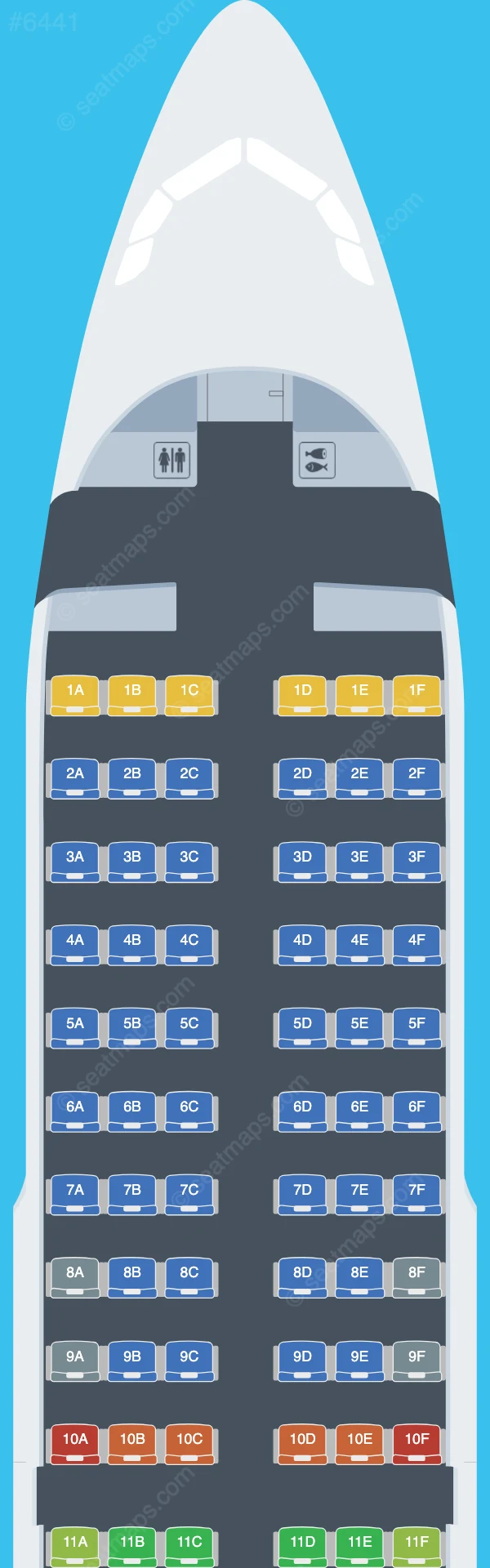 Air Serbia Airbus A319-100 seatmap preview