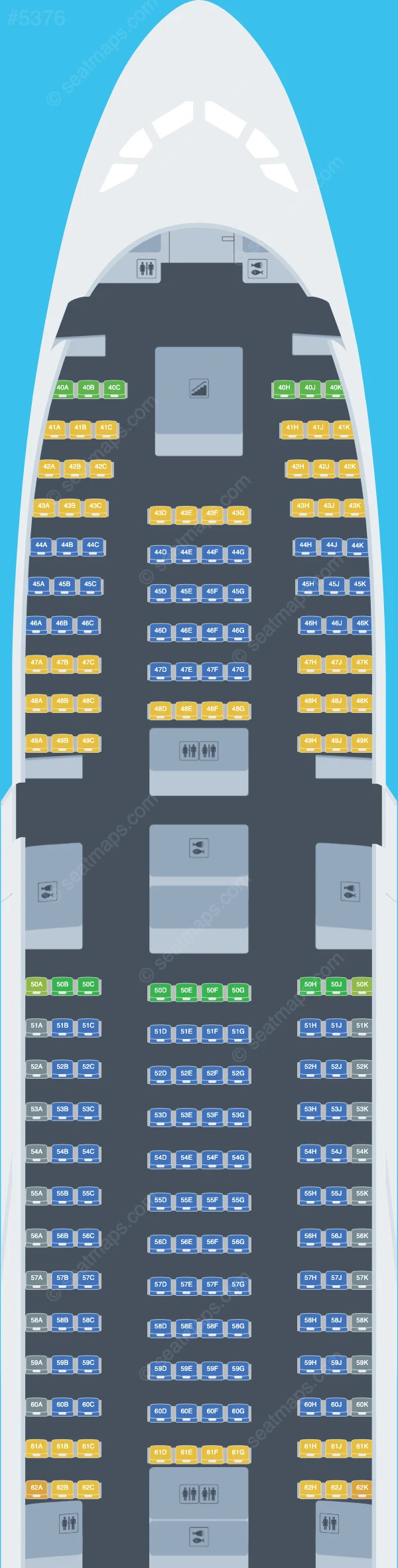 Qatar Airways Airbus A380-800 seatmap preview