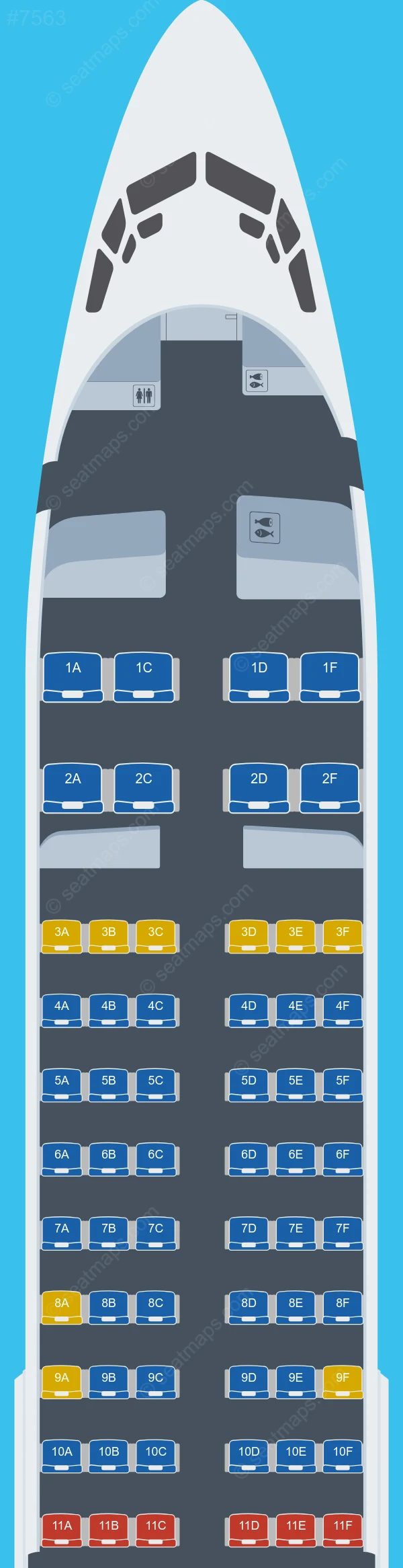 Donghai Airlines Boeing 737-800 seatmap mobile preview