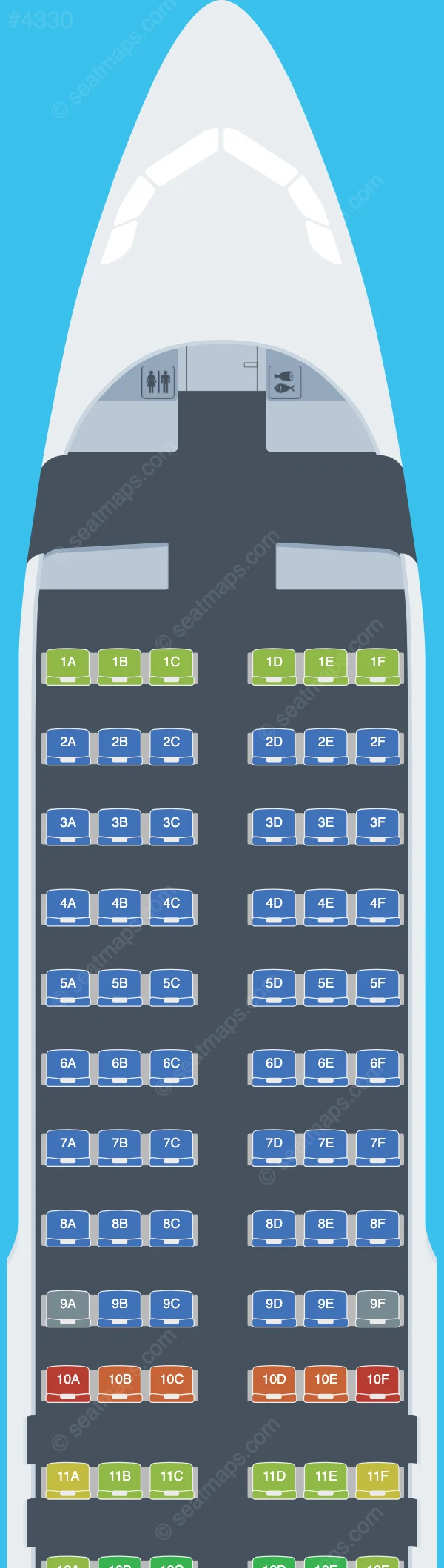 Air Busan Airbus A320-200 V.2 seatmap preview