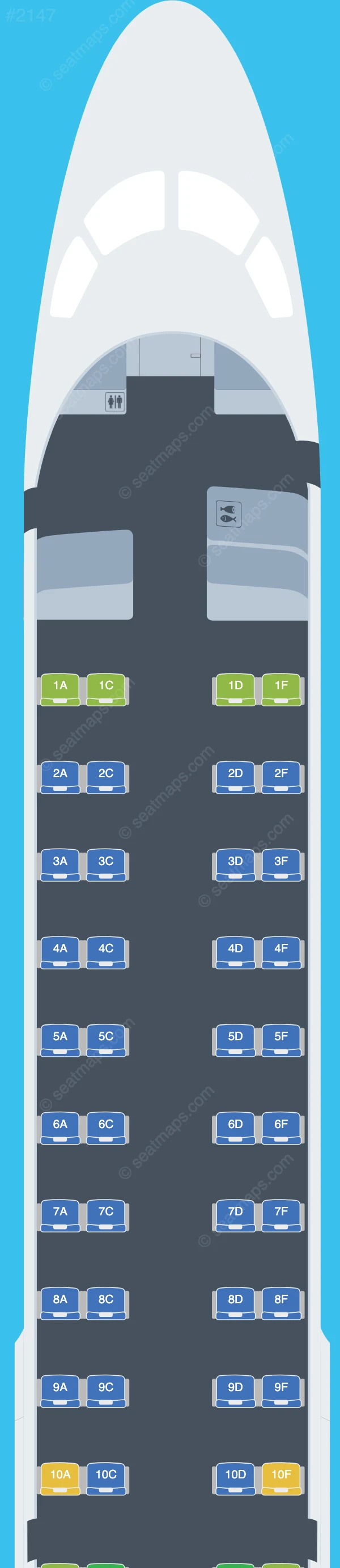 Finnair Embraer E190 seatmap preview
