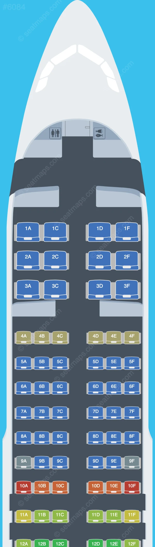 Rossiya Airbus A320-200 V.1 seatmap preview