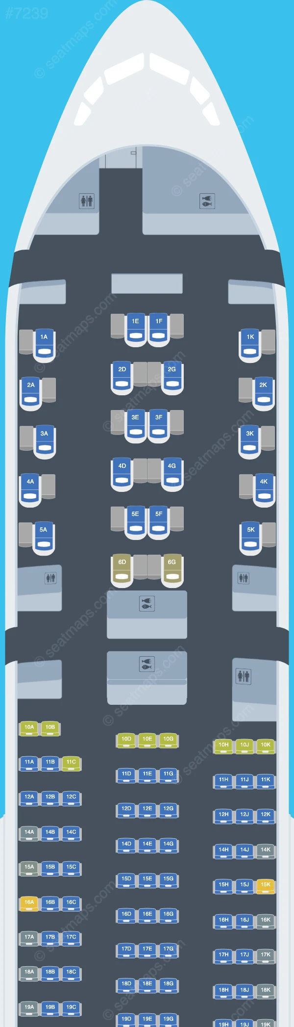 Asiana Airlines Boeing 777-200ER V.4 seatmap preview