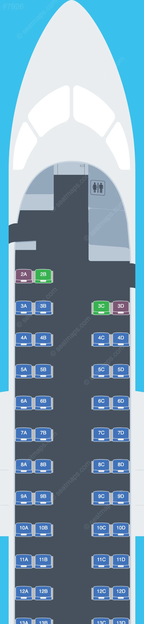 Jambojet De Havilland Q400 seatmap preview