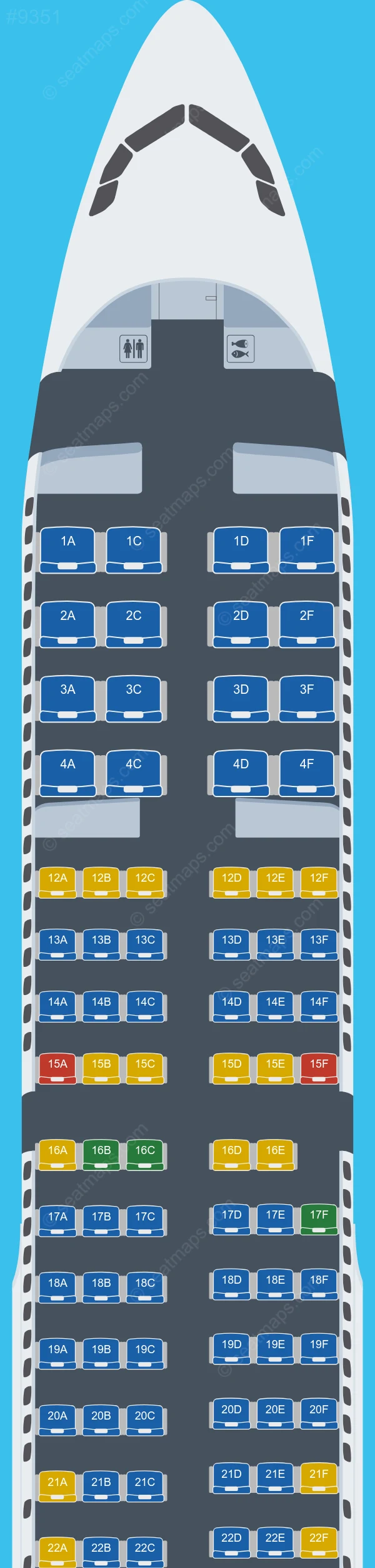 Air Canada Airbus A321-200 V.1 seatmap preview