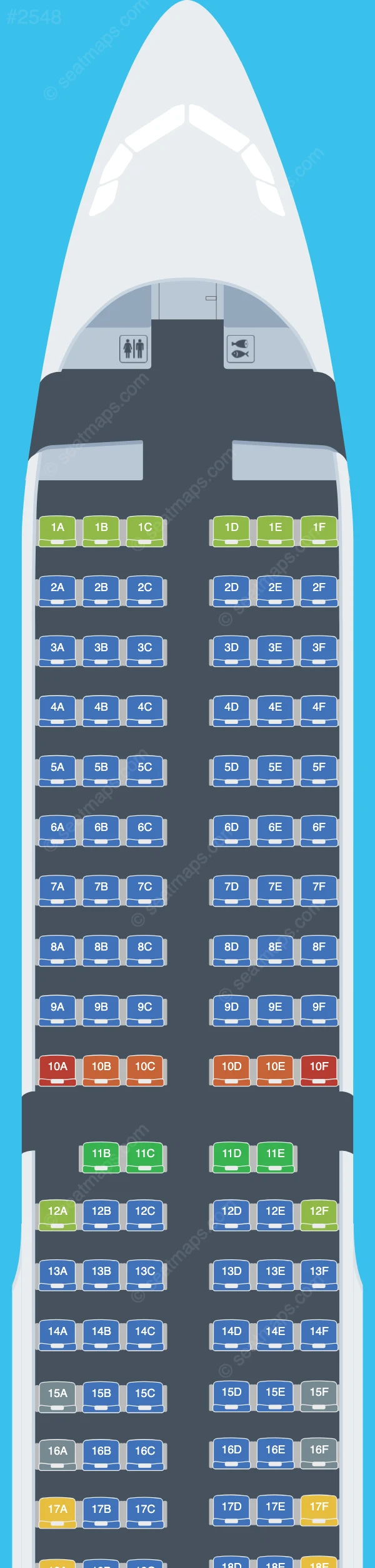 Jetstar Airways Airbus A321-200 V.2 seatmap preview