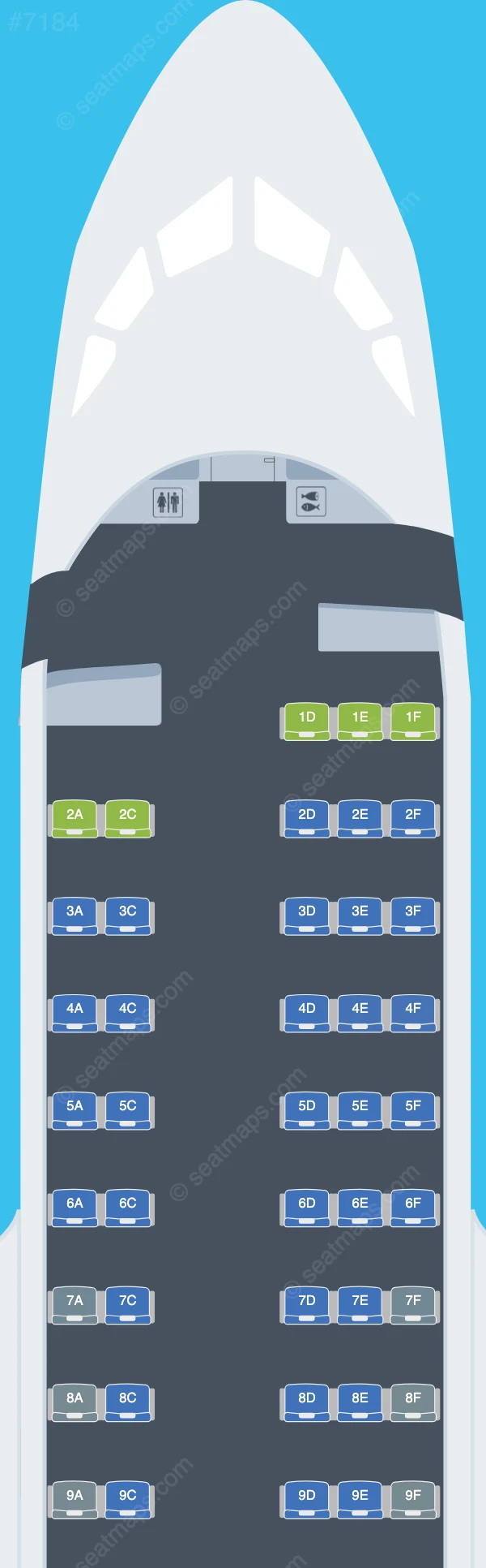 Yakutia Airlines Sukhoi Superjet 100-95 seatmap preview