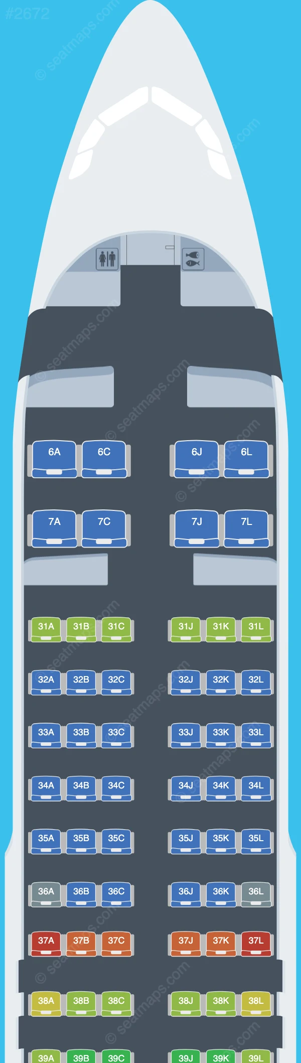 China Eastern Airbus A320-200 seatmap preview